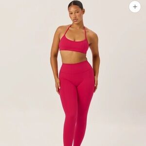 Women’s Hot Pink High-Waist Leggings & Sports Bra Set